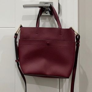 ASOS maroon purse with optional shoulder strap